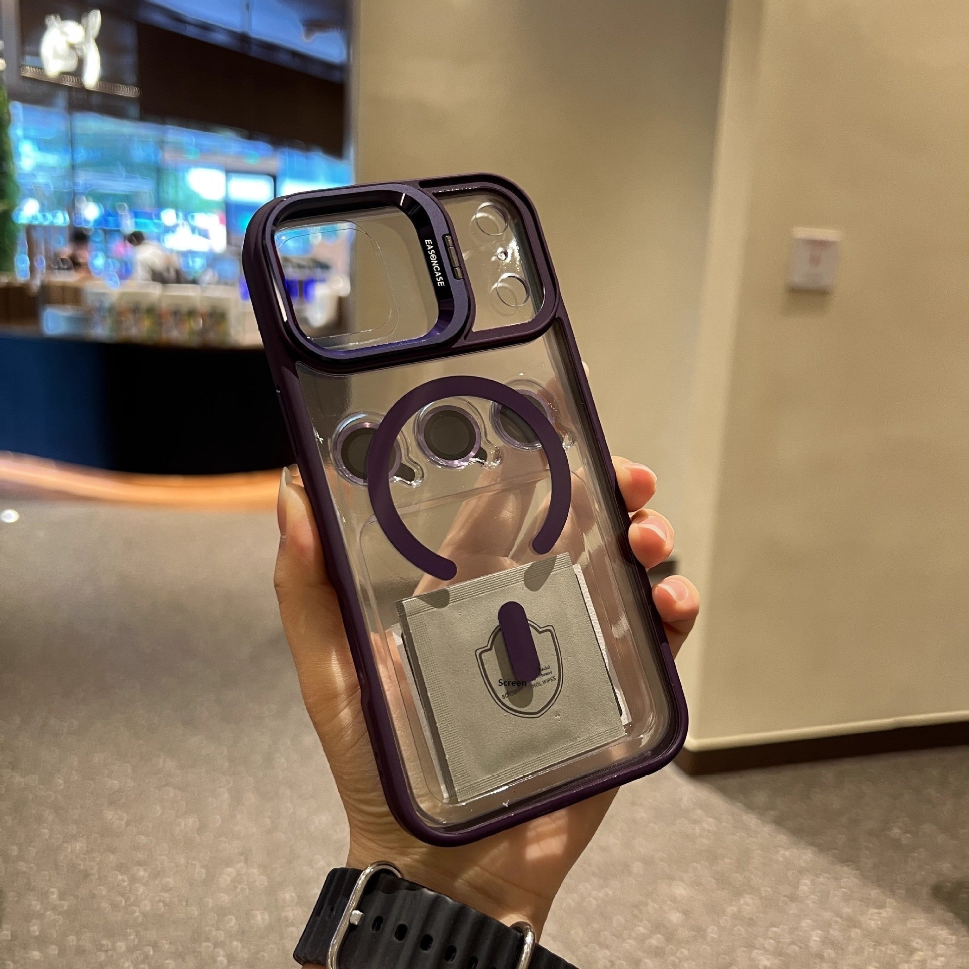 Coque avec Support de Lentille Métallique