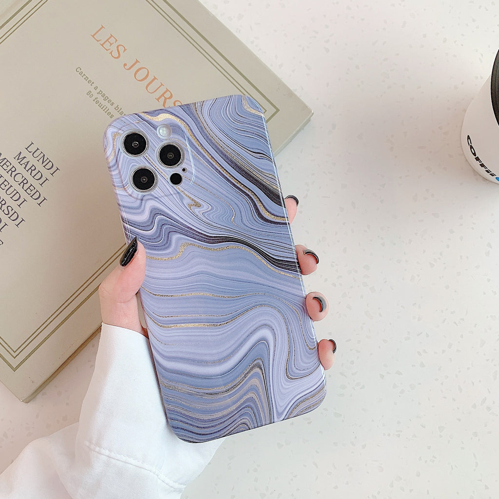 Coque en silicone marbre doré brillant