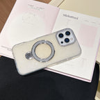 Coque Pailletée Dégradée avec Support Rotatif